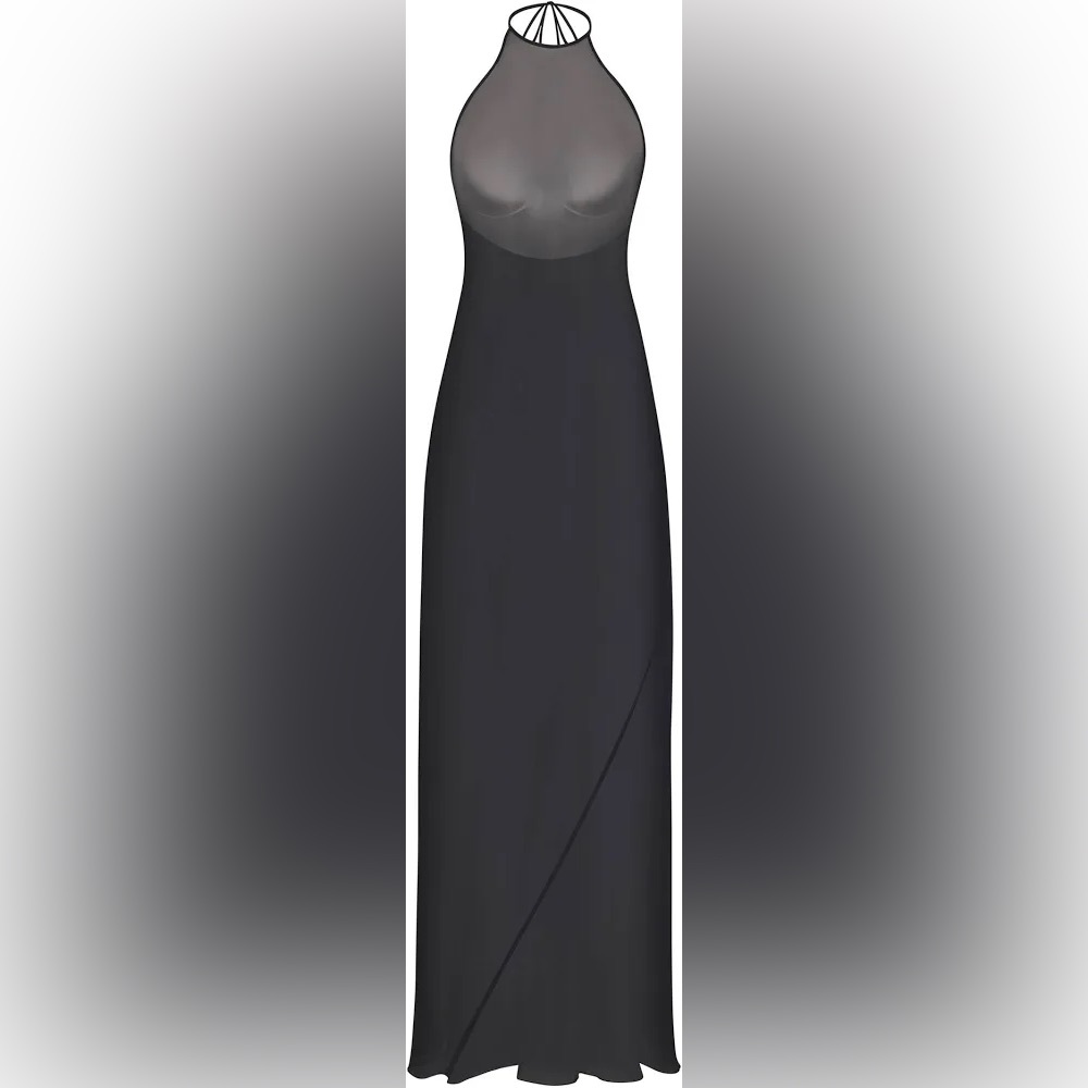 NWT Skims romance silk long halter dress XS 🖤
